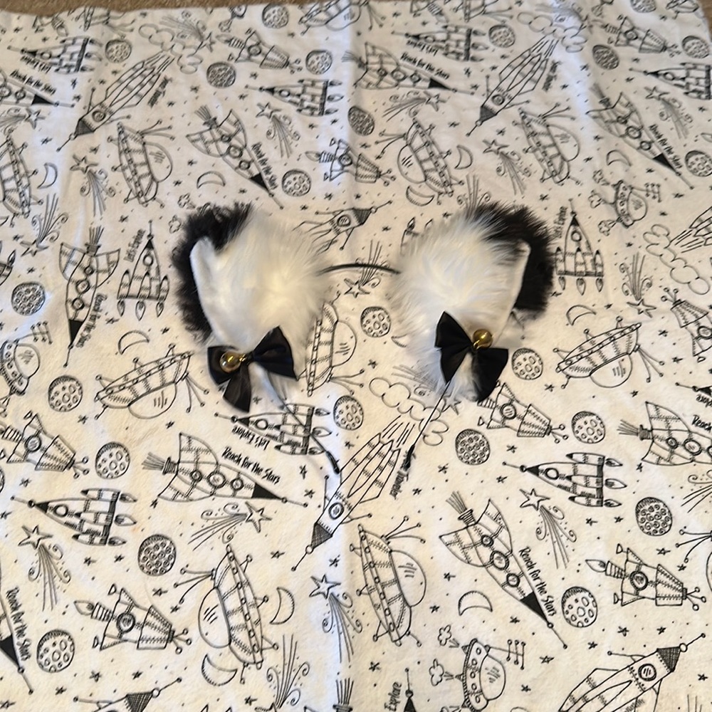 Cat Ears Black and White Headband